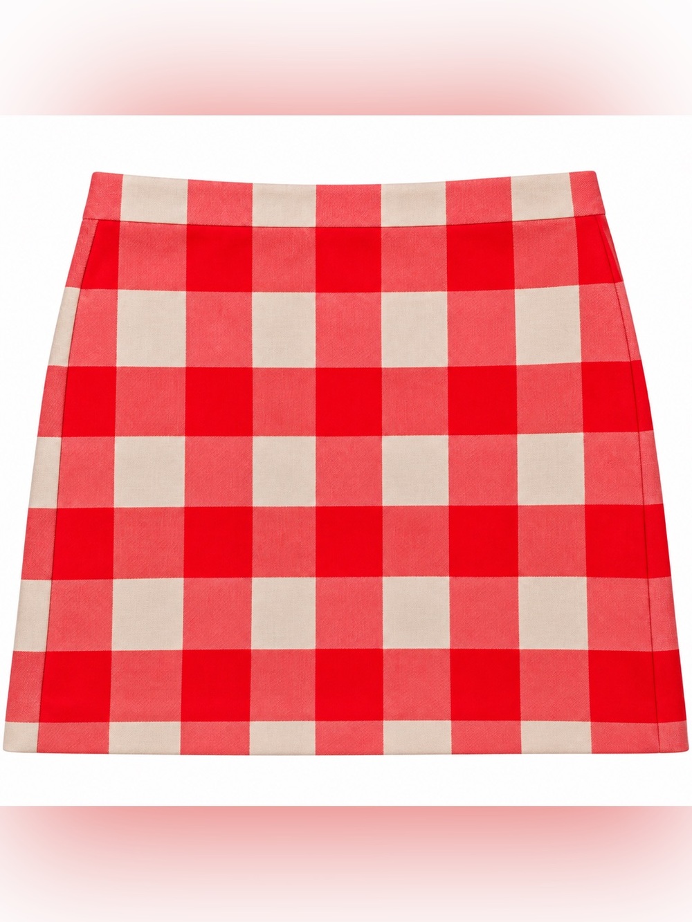 J. Crew Wool-Blend Buffalo Check Mini Skirt | Red & Cream | Size 12
